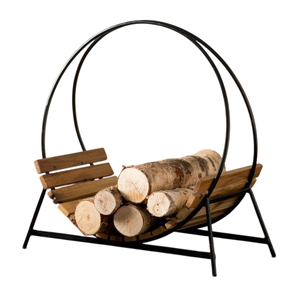 Soporte para Leños de Chimenea de Metal Negro de Aspecto Fabuloso, Estante para Leños de Leña para Chimenea Interior y Exterior, Estante de Almacenamiento de Madera para Chimenea - Product Image 5