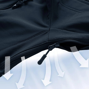 Veste matelassée en toile imperméable pour homme, légère et personnalisable, coupe-vent, softshell confortable, broderie, fermeture éclair, eau - Product Image 2