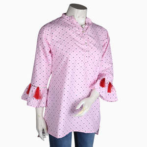 Haut imprimé en mélange de coton pour femme Chase Value - Rose clair - Product Image 1