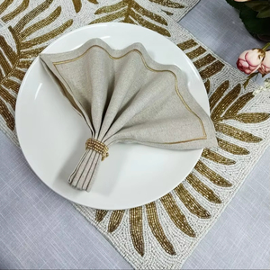 Set de table en satin brodé style mandala coloré, avec perles, pour salle à manger, mariage, maison, hôtels, fêtes, à prix réduit - Product Image 1