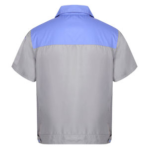 Chemises de travail cargo Chemise à manches courtes pour hommes Chemise de travail de haute qualité Fermeture éclair sur le devant/bouton Couleur grise - Product Image 2