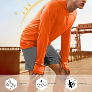 Camiseta CON CAPUCHA DE PESCA personalizada para hombre, equipo ligero para exteriores, ropa de manga larga con logotipo impreso personalizado - Product Image 3