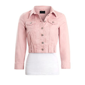 Chaqueta Vaquera Corta de Mezclilla para Mujer, Estilo Casual, con Forro de Lino, Chaqueta Vaquera de Moda para Otoño, Alta Calidad OEM - Product Image 1