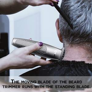 Tondeuse à cheveux professionnelle sans fil avec lames DLC, tondeuse de finition à lame en T à écartement zéro pour rasage à sec, toilettage personnel, sur batterie, US - Product Image 2