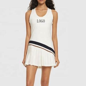 Vestido de Tenis sin Mangas con Espalda Descubierta y Diseño Acanalado, Logotipo Personalizado del Club, Vestido de Golf, Pickleball y Bádminton Ajustado para Mujer, Venta al Por Mayor - Product Image 1
