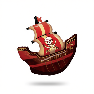 Ballon en forme de bateau pirate 85 cm, décoration de fête, ballon en mylar - Product Image 2