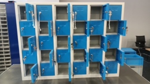 Metal 30 Compartment Mini <b>Locker</b> Steel Key <b>Lock</b> Fitness Gym School Hospital Factory Thirty Tier - Product Image 4