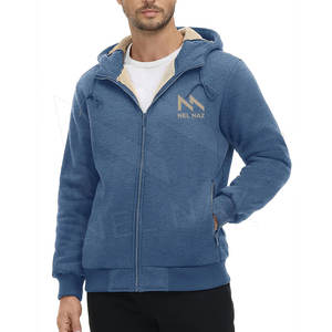 Pull à capuche en molleton lourd de qualité supérieure pour hommes Nouveau design en coton Slim Fit avec motif solide pour l'hiver - Product Image 1