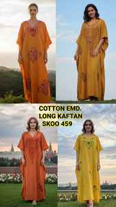 Kaftan long en coton tendance | Léger et modeste | Style Boho | Parfait pour Resort & Usage quotidien | - Product Image 6
