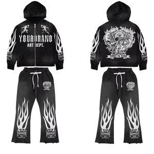 ชุดวอร์มผ้าฝ้ายผ้าฟลีซสำหรับผู้ชายเสื้อฮู้ดโอเวอร์ไซส์แบบกำหนดเองโลโก้และดีไซน์100% - Product Image 3