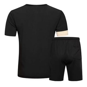 Material de algodón liso de gran tamaño con bolsillo cuello redondo Hombre cómodo personalizado hombres ropa Casual fabricación verano conjunto corto - Product Image 2