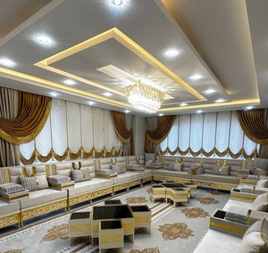 Conjunto de Sala de Estar Tradicional Árabe Majlis |   Tapicería de Tela, Plegable, Extensible, Modular, Estilo Antiguo |   Personalizable |   Envío Gratuito a Todo el Mundo - Product Image 2
