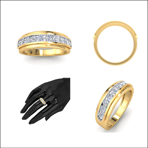 Anillo clásico de oro de 14 quilates para mujer elegante 0.22Cts VS Clarity Lab Grown EF Color Diamond Jewelry Anillo clásico lujoso para mujer - Product Image 2