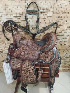 Sillín de carreras de barril de calidad superior de cuero occidental tallado a mano - Product Image 5