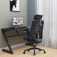 Vente en gros de chaise d'ordinateur portable réglable chaise de bureau ergonomique en maille chaise noire à dossier haut pour le personnel