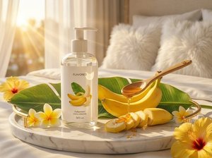 Gel Lubricante Íntimo Comestible a Base de Agua con Sabor a Plátano, Ecológico, a Base de Plantas Naturales Puras, en Botella con Atomizador, con D-Pantenol - Product Image 4