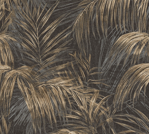 Papel Tapiz Floral Hecho en Alemania, Rollos Marrón Bronce, Estructura Textil de Vinilo No Tejido, Lavable, para Sala de Estar, Escuela, Hogar, Hotel - Product Image 3