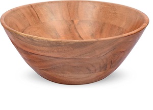 Ensaladera grande reutilizable hecha a mano al por mayor de alta calidad, cuenco para servir frutas, masa de madera tejida para el hogar altamente duradera - Product Image 5