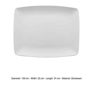 Plateau rectangulaire M1934 en grès blanc de Londres 31 x 25 cm – Fournitures de restauration, vaisselle de traiteur, vente en gros - Product Image 3