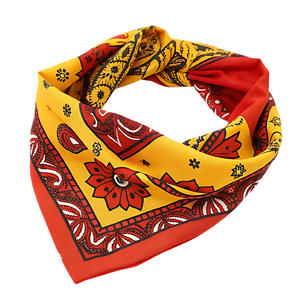 Direct usine nouvelle mode 100% coton carré Bandana haute qualité soie Satin Long Style personnalisé imprimé Logo Bandanas - Product Image 4