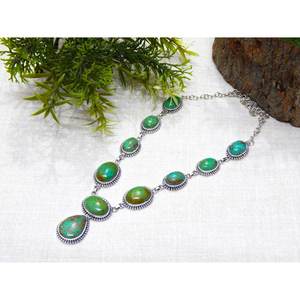 925 Sterling <b>Silver</b> Turquoise <b>Necklace</b> for Women Handmade Natural Blue Turquoise Gemstone <b>Diamond</b>-Embellished Gift for Her - Product Image 2