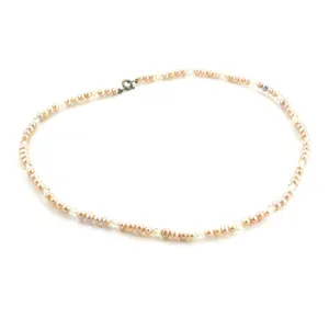 Collier ras de cou en perles d'eau douce pour femmes, couleur beige, bijoux cadeau - Product Image 2