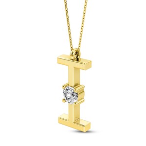 Colgante de Letra Inicial con Diamante Cultivado en Laboratorio de Alta Calidad VVS VS EF, Plata de Ley 925 con Acabado en Oro, Colgante de Alfabeto Personalizado - Product Image 1