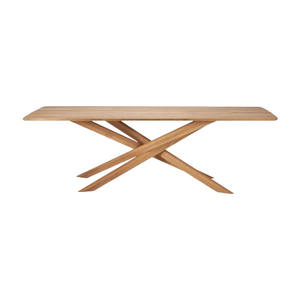 Mesa de comedor de madera maciza Europea nórdica vintage de diseño moderno para restaurantes, hoteles y cocinas con base de madera duradera - Product Image 1