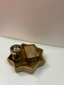 Quemador de Bakhoor Artesanal Ecológico Árabe Atemporal con Ratán Tejido para Fragancia Religiosa del Hogar y Regalo - Product Image 6