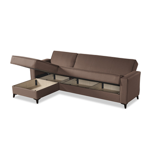 Cómodo sofá esquinero europeo en forma de L para sala de estar y dormitorio, ahorro de espacio con función de masaje - Product Image 1