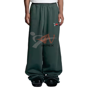 Pantalon de jogging ample en molleton français à ourlet brut personnalisé, uni, à jambes larges, style baggy, pour homme, pantalon de survêtement pour homme - Product Image 1