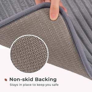 Juego de Dos Tapetes de Franela Personalizados con Relieve, Lavables y Absorbentes, de Color Sólido, para Decoración de Cuarto Infantil y Uso Doméstico - Product Image 2