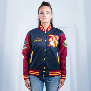 Otoño Invierno mujer ropa personalizada Letterman béisbol chaquetas manga larga Mujer Crop Varsity chaqueta - Product Image 1