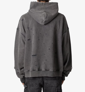 Vente en gros de sweats à capuche élégants délavés à l'acide pour hommes en coton de qualité supérieure polaire Streetwear sweat-shirt surdimensionné fournisseur de marque privée - Product Image 2