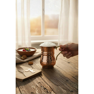 Ensemble de 6 tasses à la crème de lait en cuivre gravées à la main, vaisselle nostalgique en verre - Product Image 5