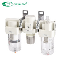 Unité FRL (Filtre, Régulateur, Lubrificateur) AC3000-02 G1/4" pour traitement pneumatique avec manomètre AC3000-01 1/8"