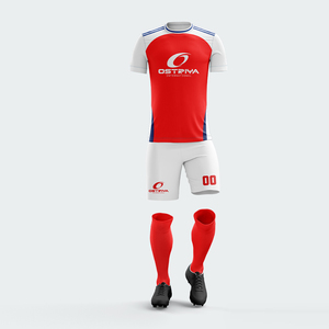 Venta al por mayor de alta calidad transpirable uniforme de fútbol de secado rápido clásico Retro fútbol Jersey y pantalones cortos Set para Unisex - Product Image 2