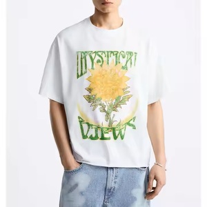 Vente en gros de t-shirts épais personnalisés DTG Print Tee shirt 100% coton Plus Size T-shirt homme 305 GSM T-shirts vierges surdimensionnés - Product Image 1