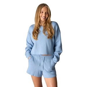 Conjunto Deportivo de Dos Piezas con Sudadera de Cuello Redondo y Logotipo Personalizado, Ropa Deportiva Informal para Mujer - Product Image 1