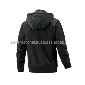 Chaqueta Deportiva de Invierno para Hombre, Diseño 2026, con Capucha Desmontable, Cierre de Cremallera, Color Liso, para Otoño - Product Image 2