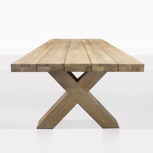 Table de jardin en teck massif de qualité supérieure, couleur teck naturel, pour usage extérieur. - Product Image 5