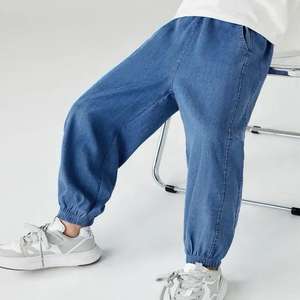 Pantalones vaqueros de mezclilla ligeros para niños para primavera verano Pantalones de linterna casuales antimosquitos transpirables rectos - Product Image 6