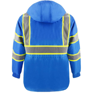 Chaqueta de trabajo de seguridad reflectante con capucha de alta visibilidad profesional Mejor calidad Logotipo personalizado Poliéster Uso al aire libre - Product Image 3