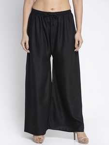 Wholesale Customized Summer Breathable Rayon <b>Linen</b> <b>Palazzo</b> Flare <b>Pants</b> Women Comfortable Loose Formal Pleated Front Trousers - Product Image 2