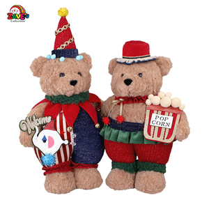 Ours en peluche Zaves <span class=keywords><strong>de</strong></span> 13 pouces, style mignon, décoration <span class=keywords><strong>de</strong></span> Noël avec chapeau <span class=keywords><strong>de</strong></span> <span class=keywords><strong>clown</strong></span> <span class=keywords><strong>de</strong></span> cirque, pose debout - Product Image 3