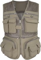 Gilet d'été respirant en maille pour homme, décontracté, multi-poches, vert olive, idéal pour le travail en extérieur, la chasse, la pêche, les voyages et la photographie