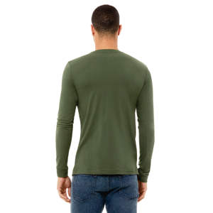 Camiseta de jersey de manga larga unisex-Verde militar, 100% algodón Airlume, 4,2 oz - Product Image 6