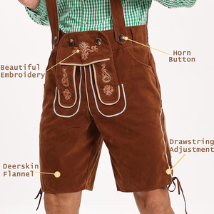 Pantalones bávaros tradicionales para hombre Pantalones cortos de cuero Oktoberfest - Product Image 6
