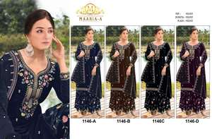 Style Moderne Dressing Déguisement Pur Velours Salwar Suit & Dupatta Avec Broderie Séquence Khatli Travail Fabricant De L'Inde - Product Image 4