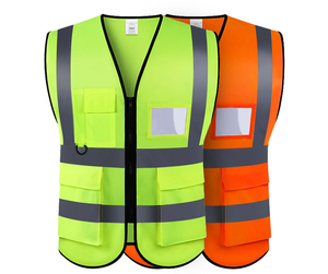 Gilet de sécurité réfléchissant haute visibilité avec logo personnalisé Gilet de travail en maille multi-poches pour la sécurité et la construction - Product Image 1